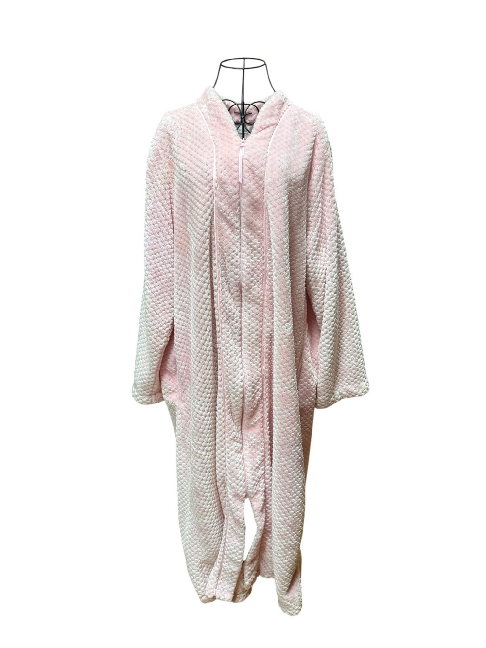 Celestial Dreams Plush Hooded Zip-Front Onesie Robe in Light Pink 3X